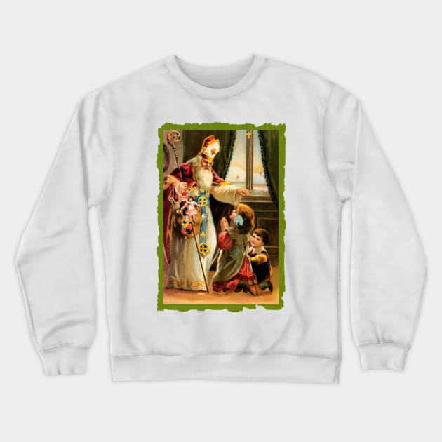 Jolly Old Saint Nicholas Crewneck Sweatshirt by blackypaw